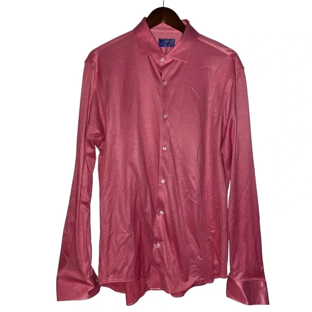 Perry Ellis Non-Iron‎ Slim Fit Dress Shirt Business Office Work Men 17.25/34/35